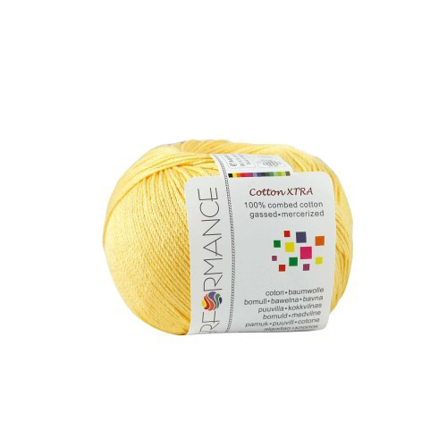 Bavlněná příze Cotton Xtra 186 - žlutá 50g 150m