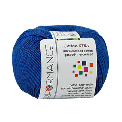 Bavlněná příze Cotton Xtra 98 - modrá 50g 150m