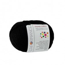 Bavlněná příze Dainty Cotton 01 - černá, 50 g, 155m