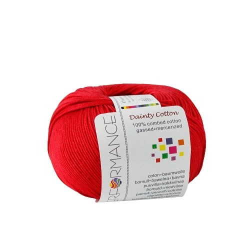 Bavlněná příze Dainty Cotton 08 - červená, 50 g, 155m