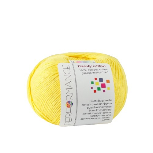 Bavlněná příze Dainty Cotton 179 - žlutá, 50 g, 155m