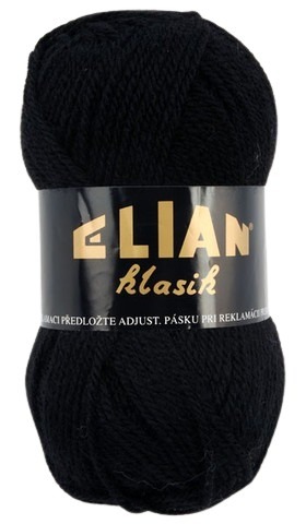 Pletacia priadza Klasik 217 - čierna - Fil à tricoter Elian Klasik 217
