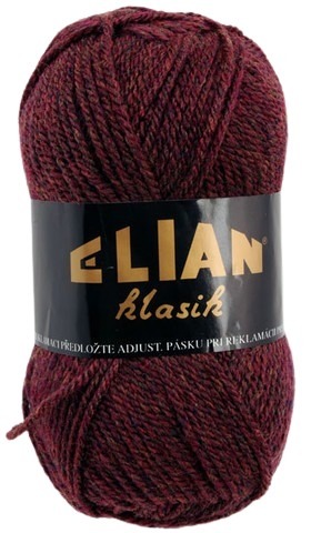 Knitting yarn Klasik 3501 - wine - Pletací příze Elian Klasik 3501