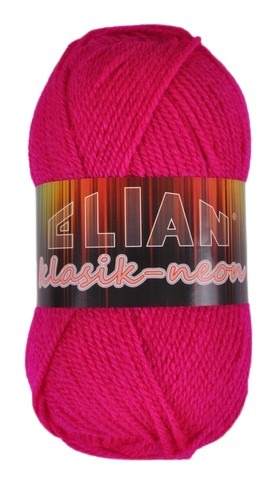 Knitting yarn Klasik Neon 10916 - pink antipilling - Pletací příze Elian Klasik Neon 10916
