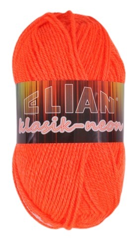 Knitting yarn Klasik Neon 10917 - orange -  Pletací příze Elian Klasik Neon 10917