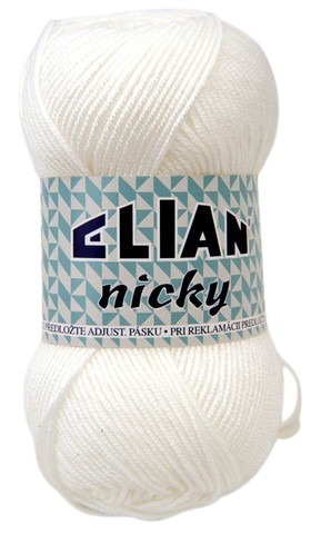 Pletací příze Elian Nicky 208 - bílá