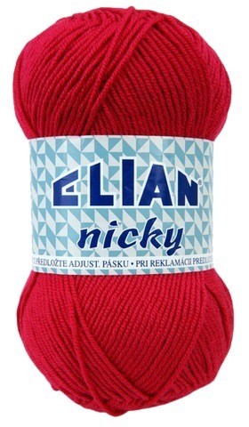 Pletací příze Elian Nicky 3594 - červená
