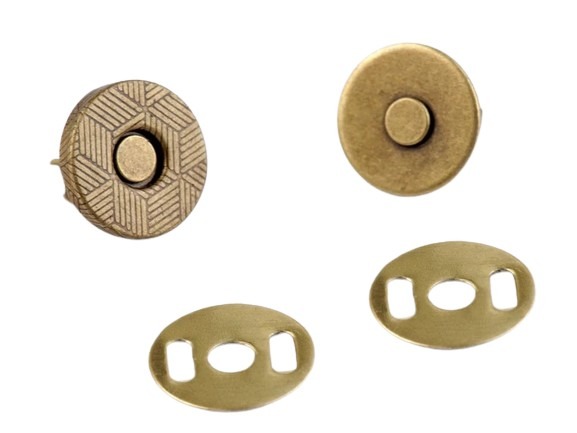 Magnetic fastening 4pcs ⌀18 mm old brass