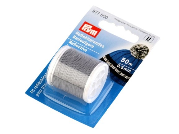 Knitted reflective thread, silver reflective, Prym