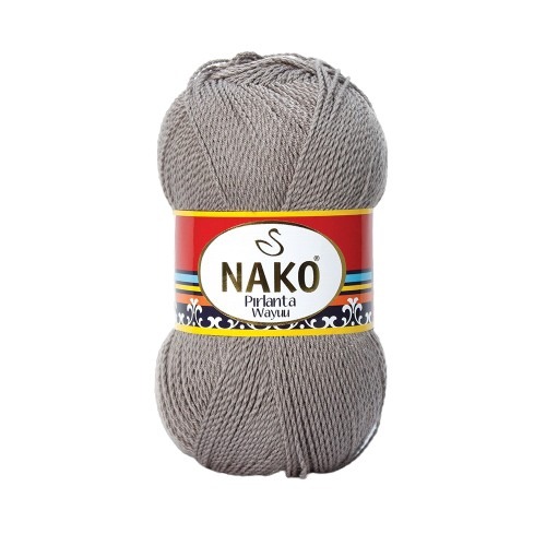 Knitting yarn Nako Pirlanta Wayuu 2000 brown microfibre for knitting and crocheting