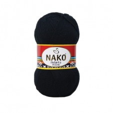 Pletací příze Nako Pirlanta Wayuu 217 - černá, mikrovlákno
