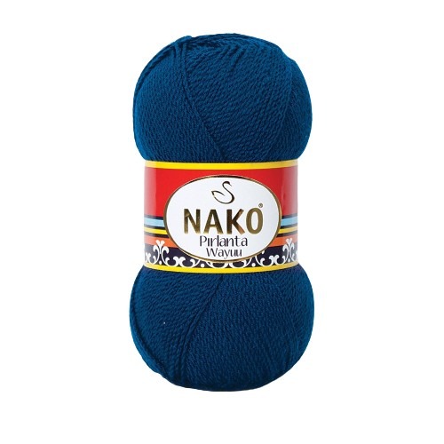 Knitting yarn Nako Pirlanta Wayuu 5329 blue microfibre for knitting and crocheting