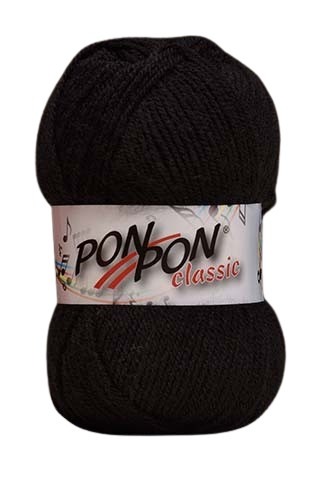 Knitting yarn PonPon Classic 206 - black