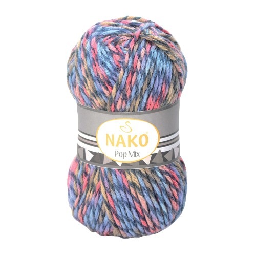 Pletací příze Nako Pop Mix 86637 - modrá
