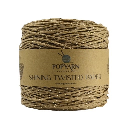 Papírová příze Shining twisted paper B512 - hnědá, 250g 255m