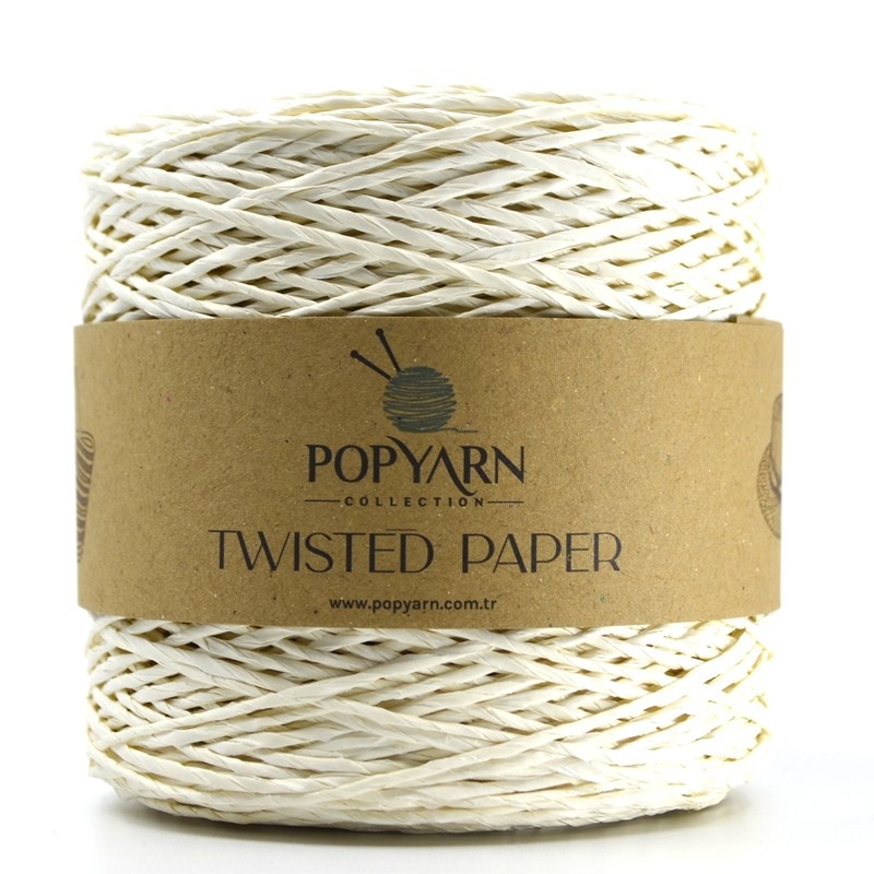 Przędza papierowa Twisted paper B502 - biały, 255m 250g - Twisted paper B502