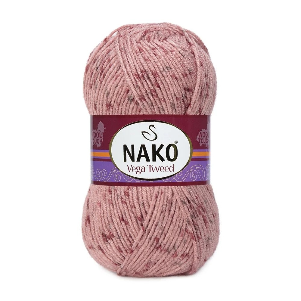 Pletací příze Nako Vega Tweed - 31760 růžová  - Nako Vega Tweed - 31760