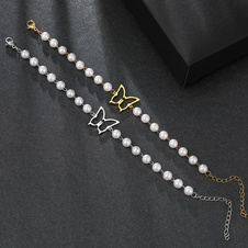 Pearl bracelet butterfly- silver - Pearl bracelet