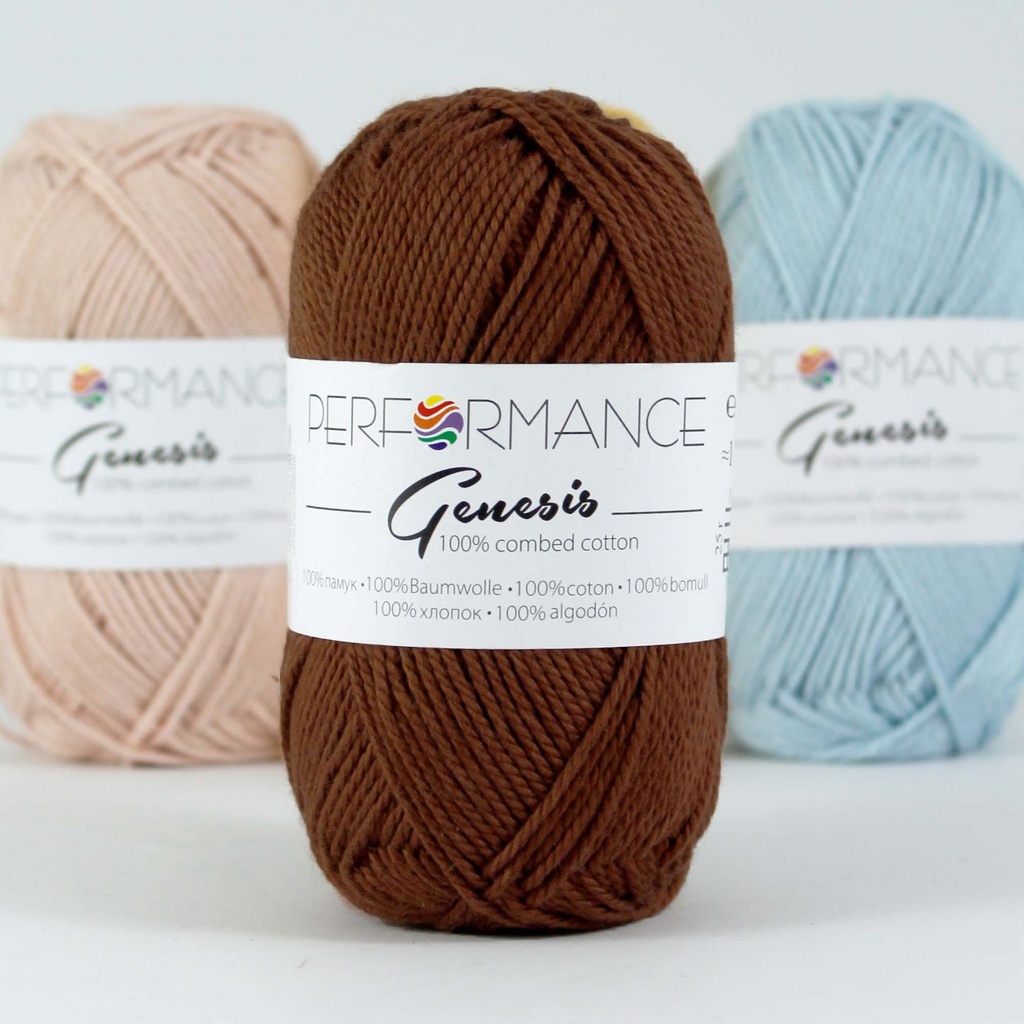 Bavlněná příze Genesis 2026 - hnědá 50g 110m - Genesis 2026 