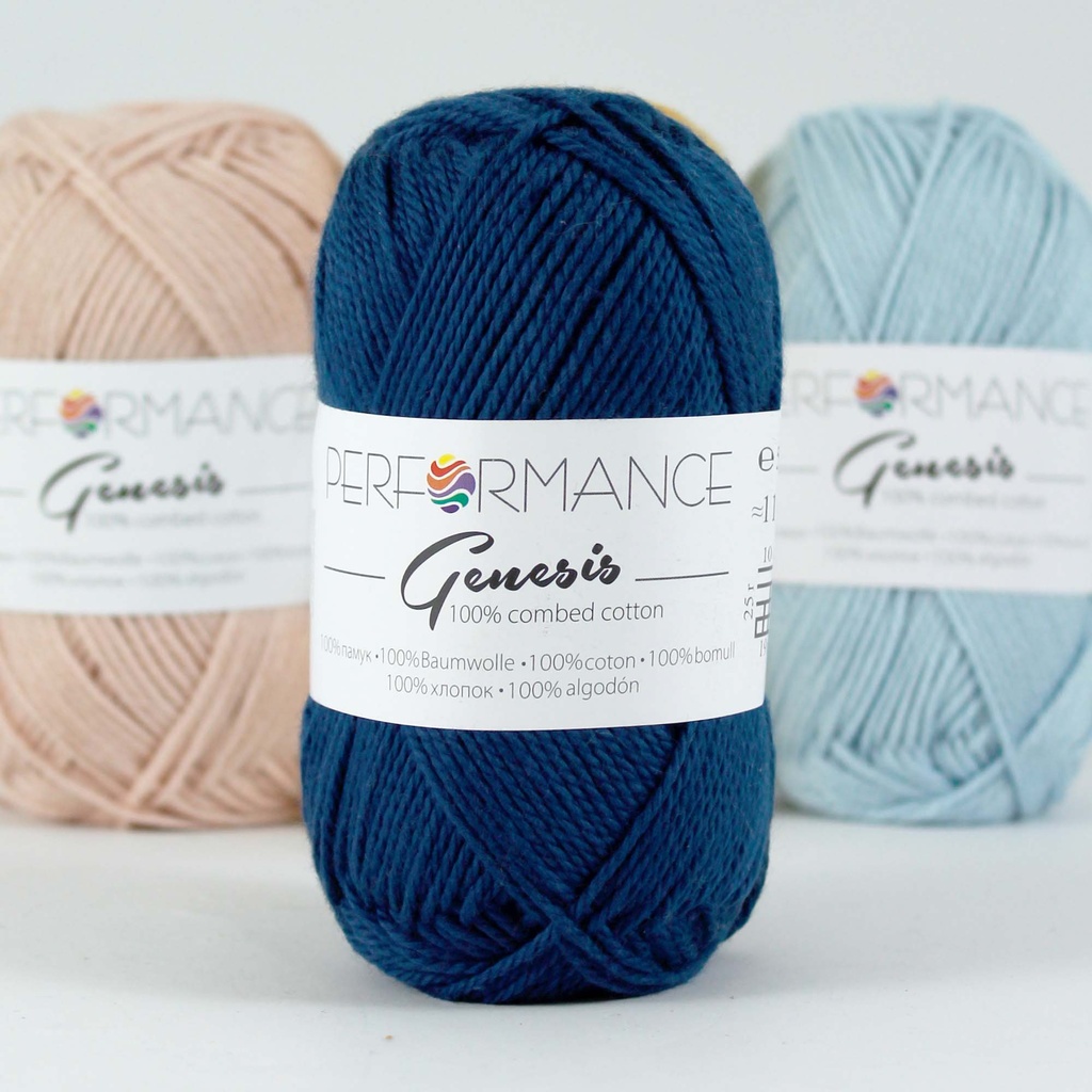 Bavlněná příze Genesis 2131 - modrá 50g 110m - Genesis 2131 