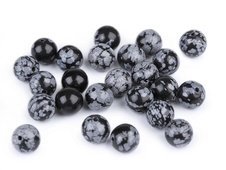 Perles minérales (5pcs) Ø8mm - obsidian