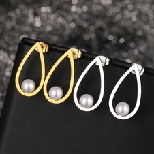 Ohrringe Perle - Silberfarbe - Ohrringe Perle
