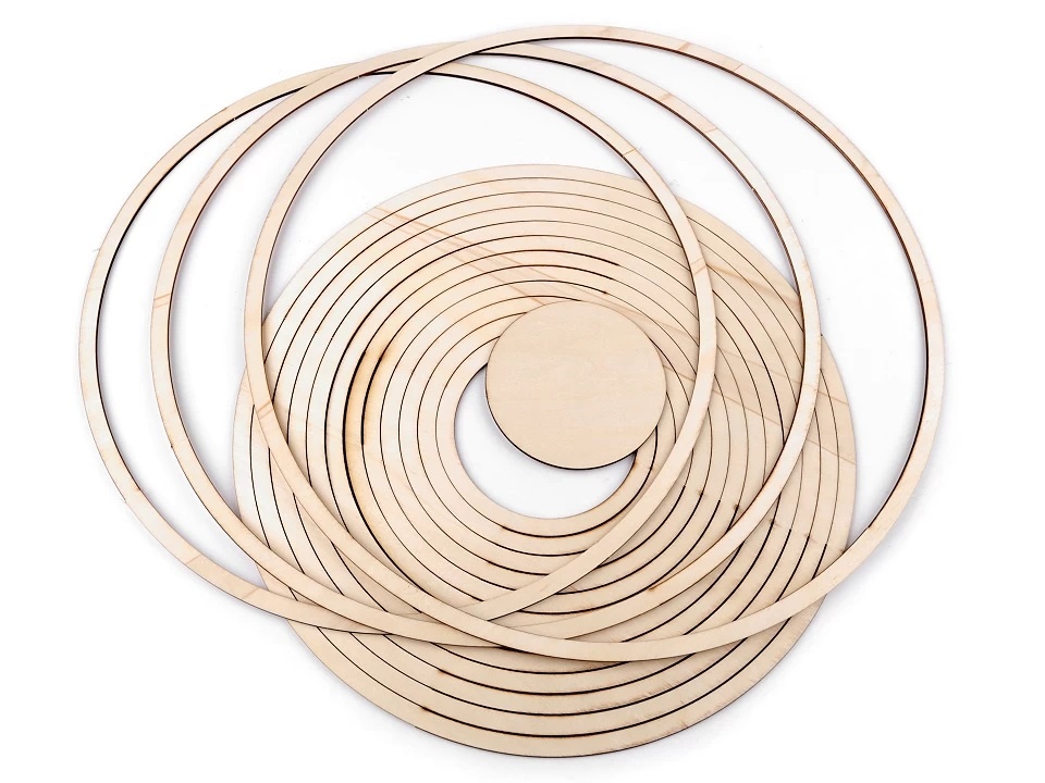 Cercle attrape rêves en bois / pour décoration ⌀40 cm