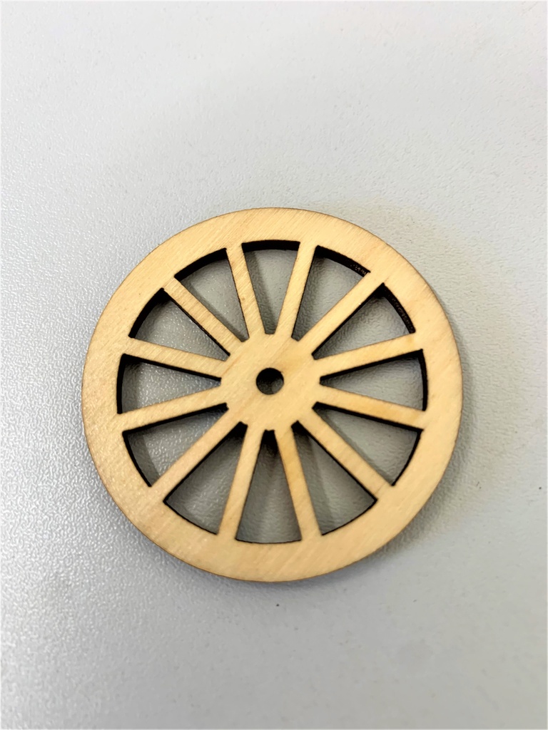 Wooden decoration - wheel Ø4,5cm