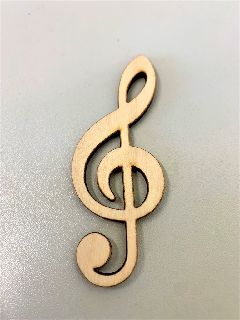 Wooden decoration - treble clef