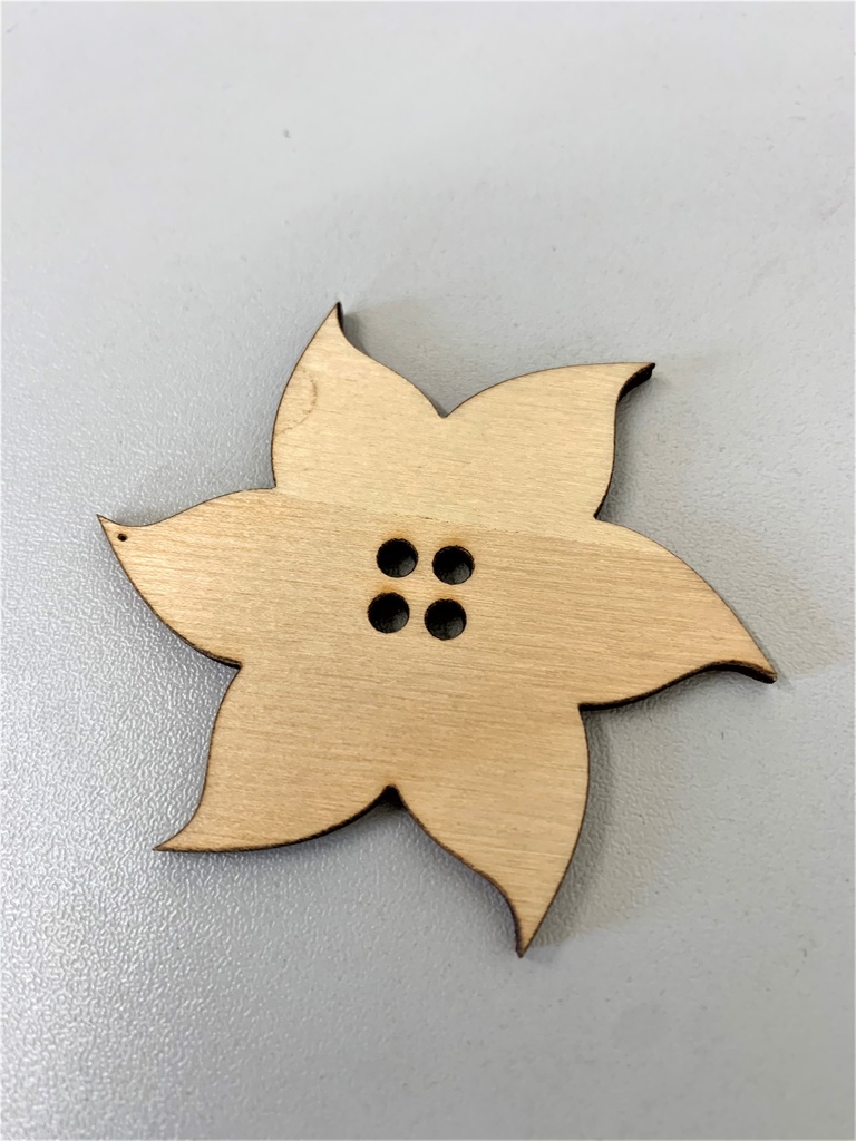 Wooden decorative button flower