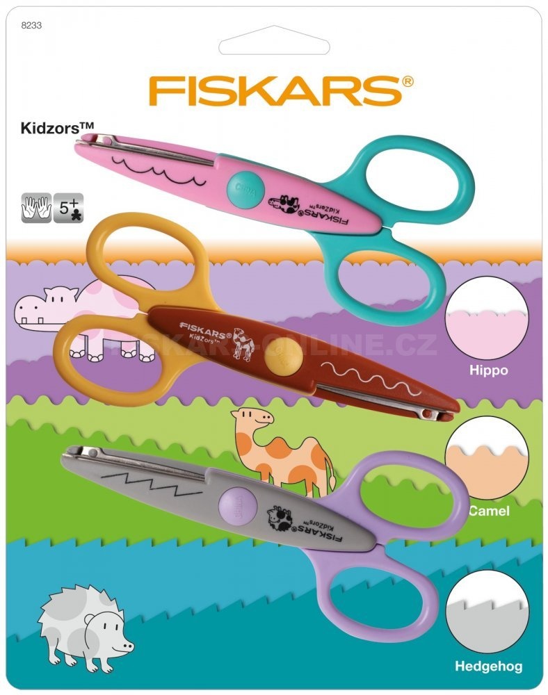 Kids Pattern Scissors A set of children's shaped scissors with patterns of ZOO