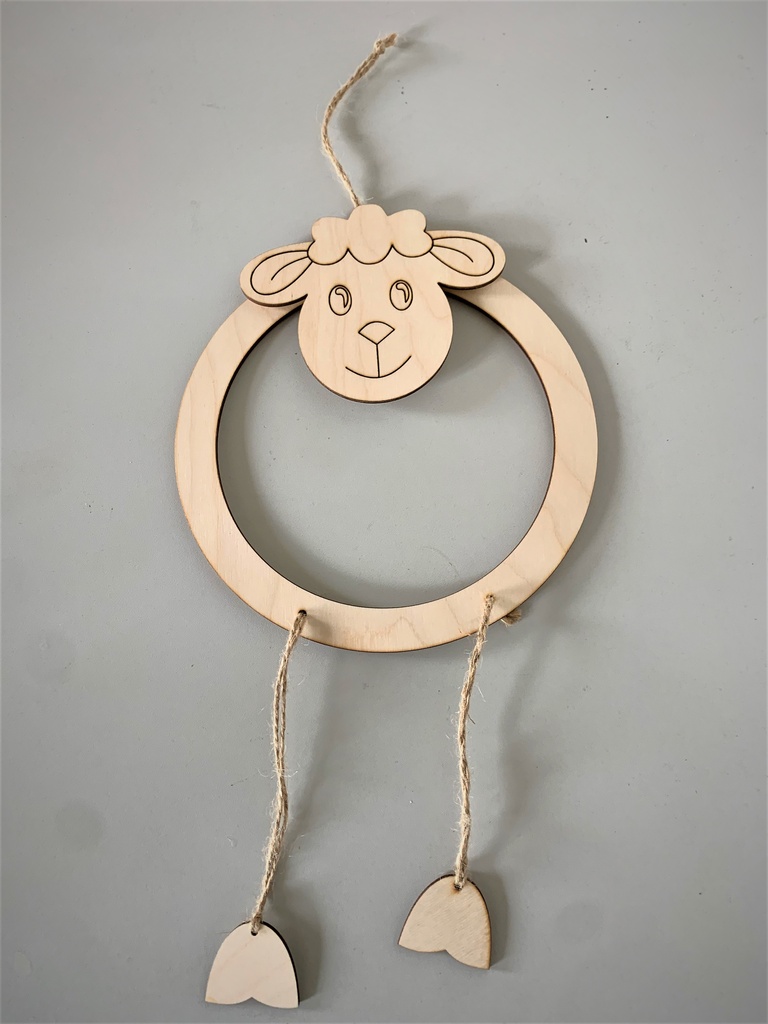 Cercle en bois - Mouton - pour la création créative