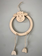 Wooden circle - Sheep - for creative creation