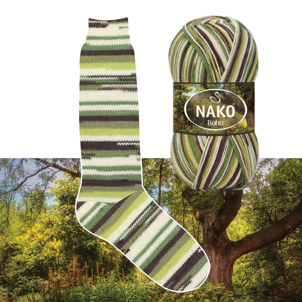 Příze Nako Boho 82168 - zelená