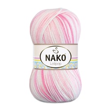 Fil à tricoter Nako Lolipop 80430 - rose et blanc