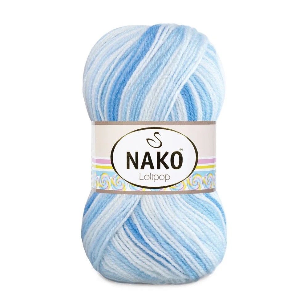 Knitting yarn Lolipop 80431 - blue white