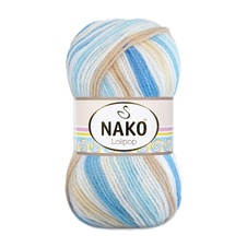 Fil à tricoter Nako Lolipop 80435 - bleu-marron