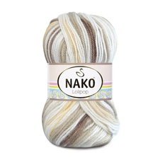 Fil à tricoter Nako Lolipop 80563 - marron et blanc