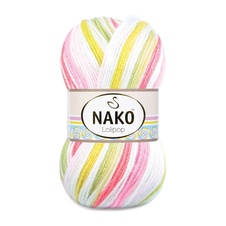 Fil à tricoter Nako Lolipop 81117 - vert-rose