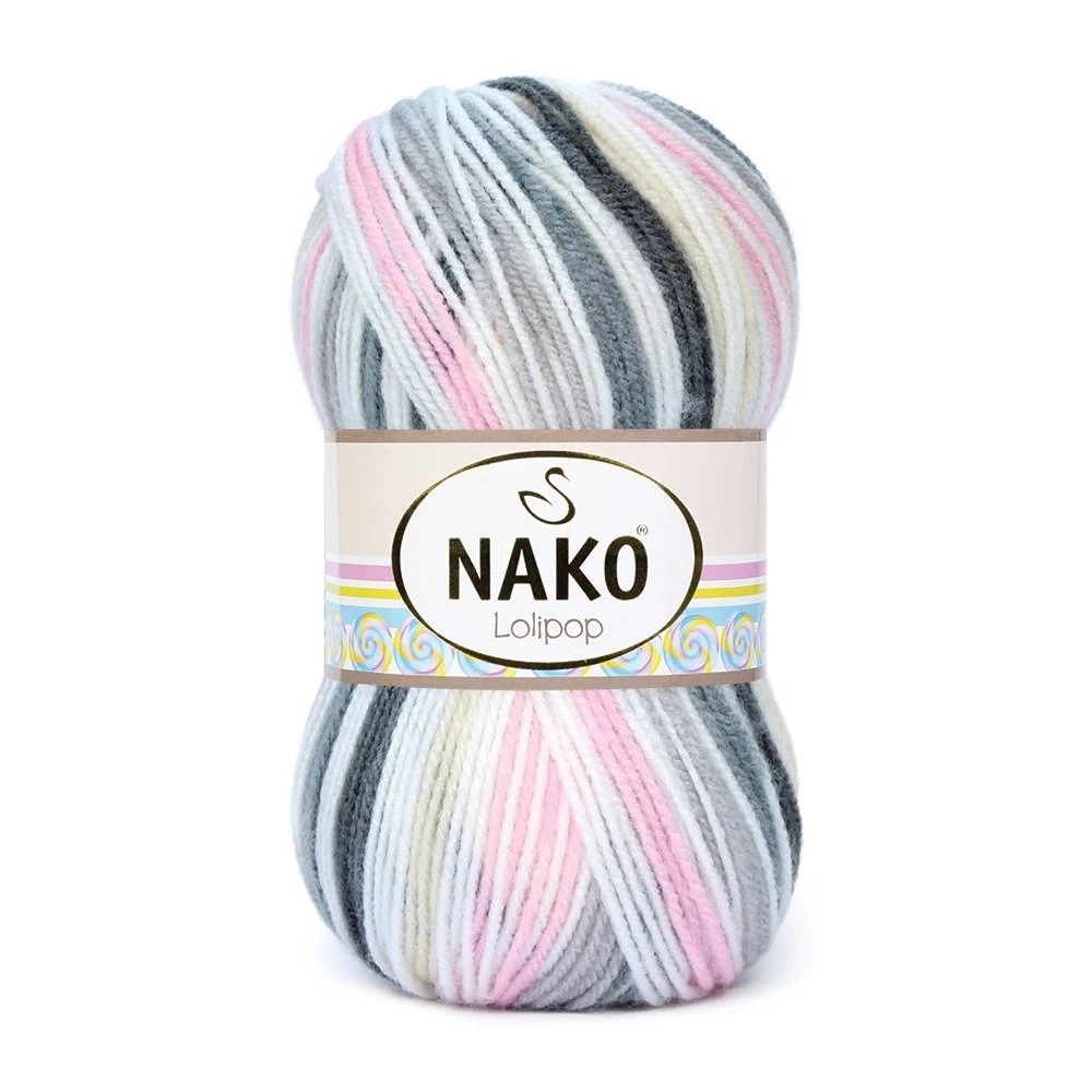 Fil à tricoter Nako Lolipop 81956 - gris rose