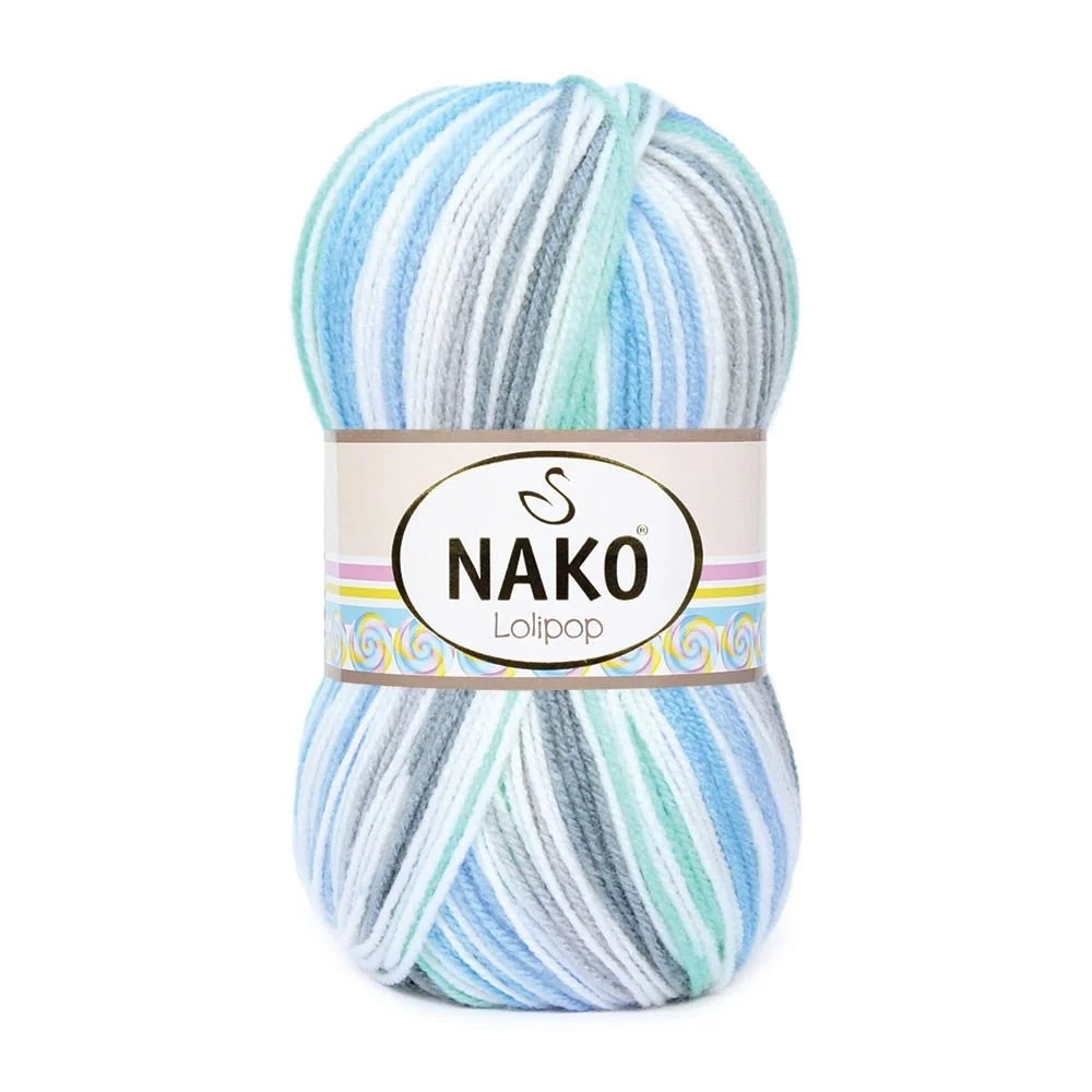 Fil à tricoter Nako Lolipop 81957 - bleu-gris