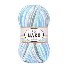 Fil à tricoter Nako Lolipop 81957 - bleu-gris