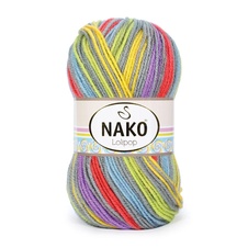 Fil à tricoter Nako Lolipop 81959 - jaune-gris