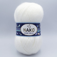 Pletací příze Nako Mohair Delicate 208 - bílá