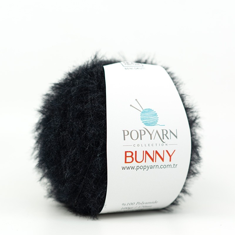Priadza Bunny B08 - čierna, 100g 170m