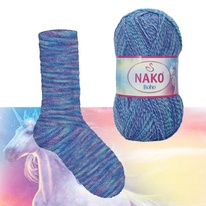 Włóczka Nako Boho 87724 - niebieski