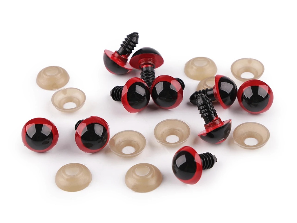 Oczy ochronne ⌀14mm červená  4szt - Oczy ochronne ⌀14mm černá 