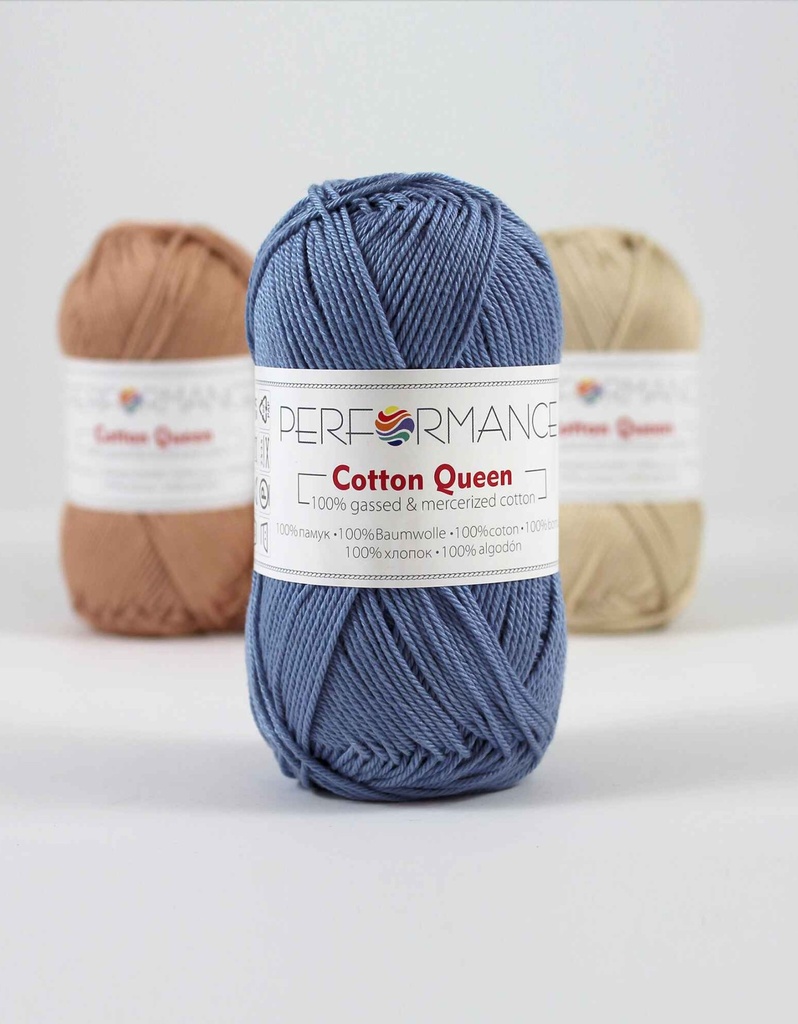 Fil au crochet Cotton Queen 2141 - bleue 50g 125m