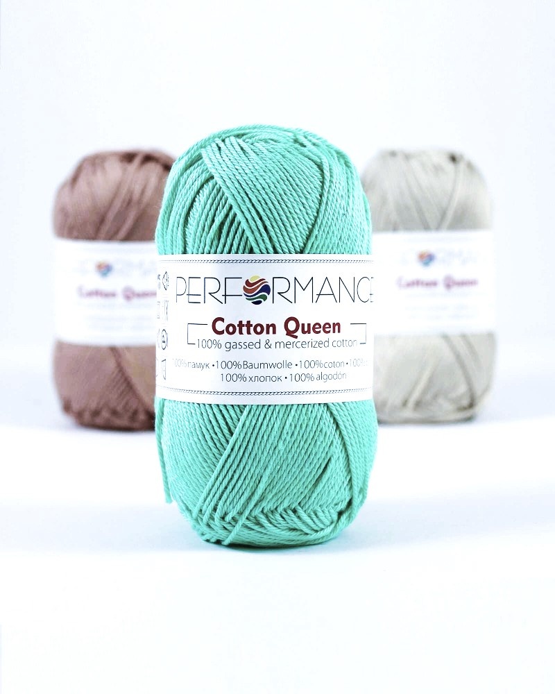 Fil au crochet Cotton Queen 2214 - bleue 50g 125m