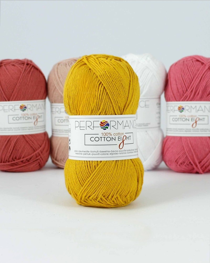 Bavlnená priadza Cotton Eight 1070 - žltá 50g 175m